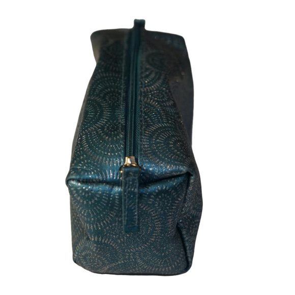 MakeUp Blue with Glitter in Pattern Zipper Box Cosmetic Bag Box - Picture 3 of 13